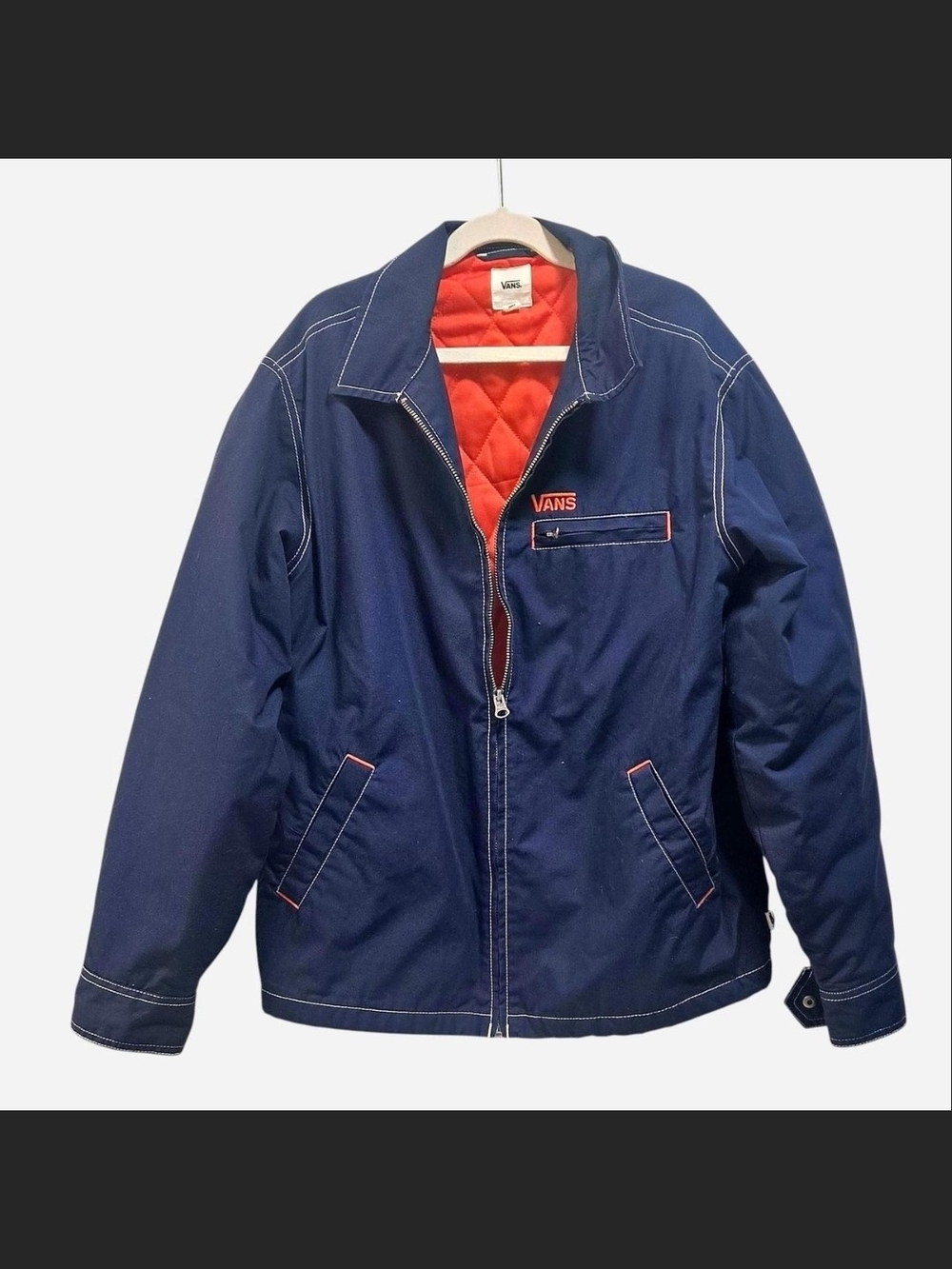 Vans Navy Jacket with Red Quilted Lining
